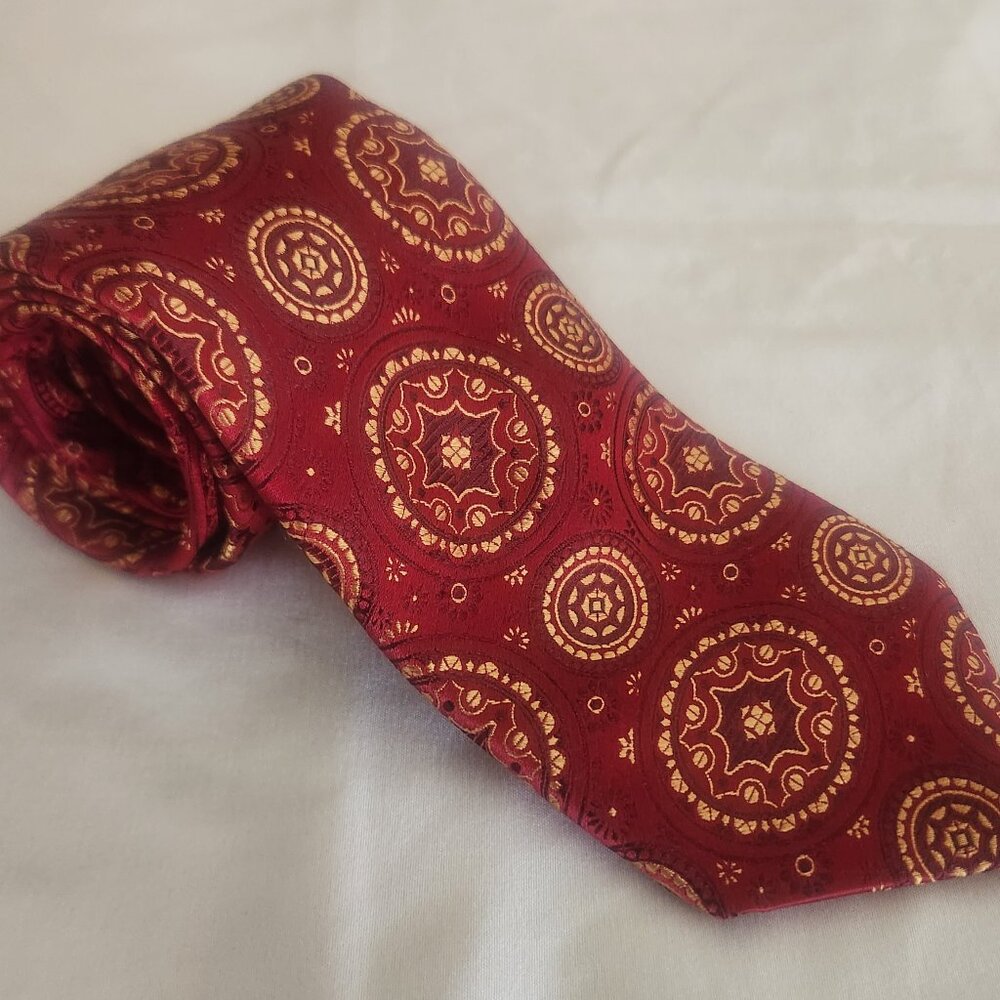 neck tie Holland & Sherry red gold brocade